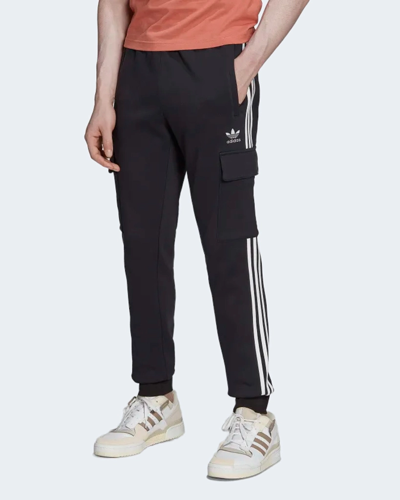 Adidas Originals Mens Adicolor 3-Stripes Cargo Slim Pants - Black Cotton - Size Small